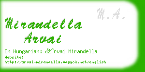 mirandella arvai business card